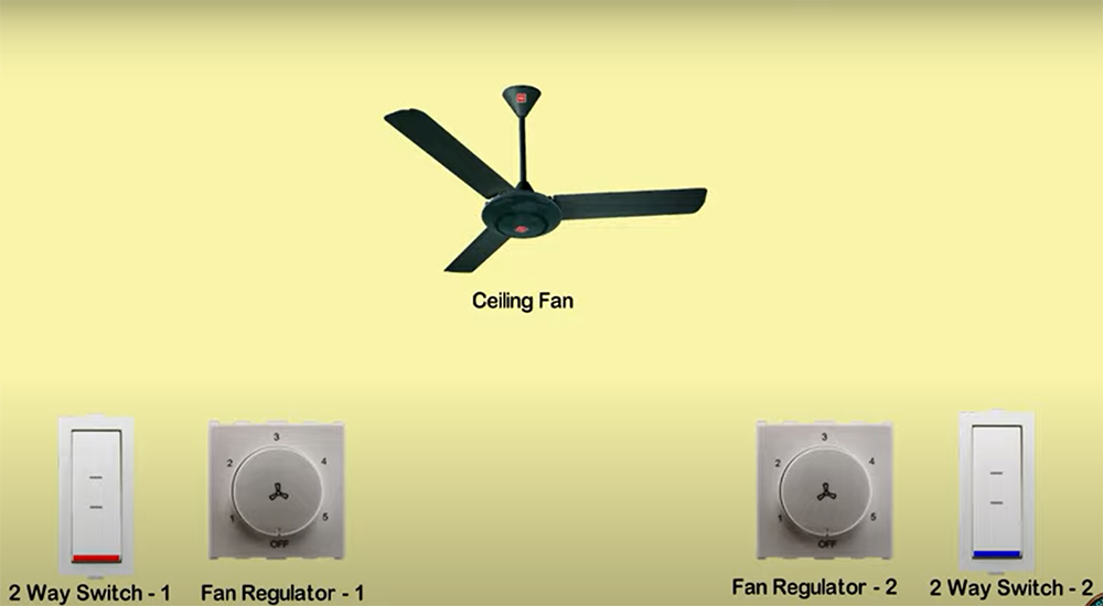 Can two switches control one ceiling fan?