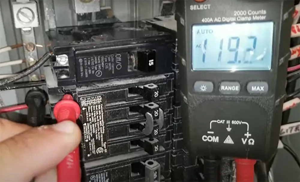 Testing a breaker with a multimeter