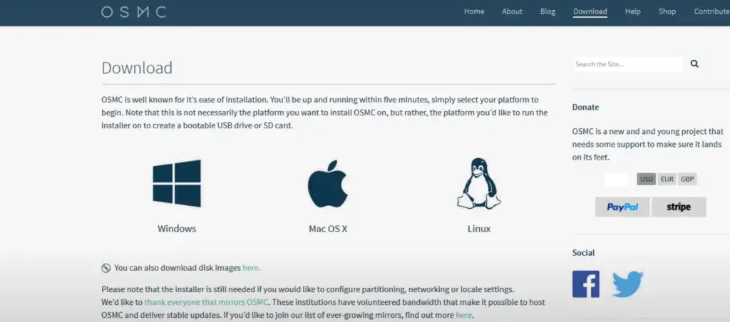 Installing OSMC to your Raspberry Pi from Image File