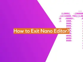 How to Exit Nano Editor?